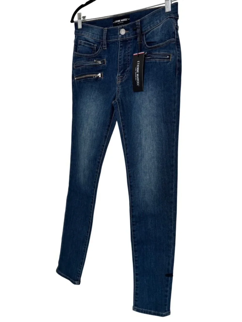 Etienne Marcel Size 27 Jeans Zipper Pocket Embellished EM7034 NWT Skinny Ankle